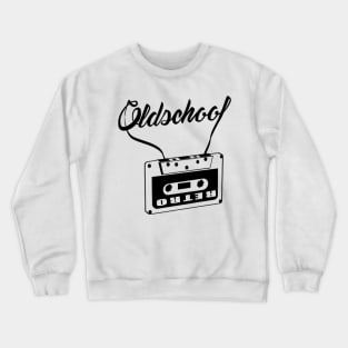 Old School Music, with Graffitti Art and a retro cassette for tape players Crewneck Sweatshirt